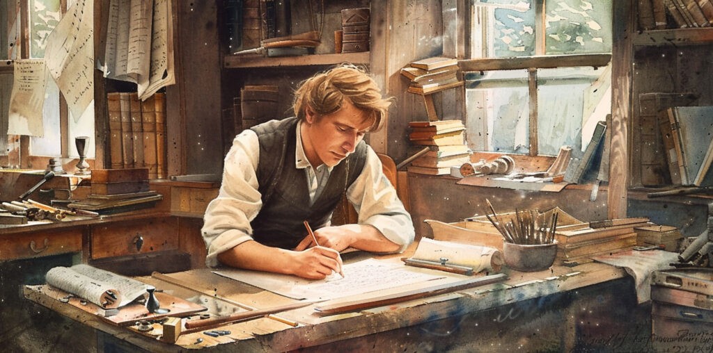 Edward Mote writing The Solid Rock